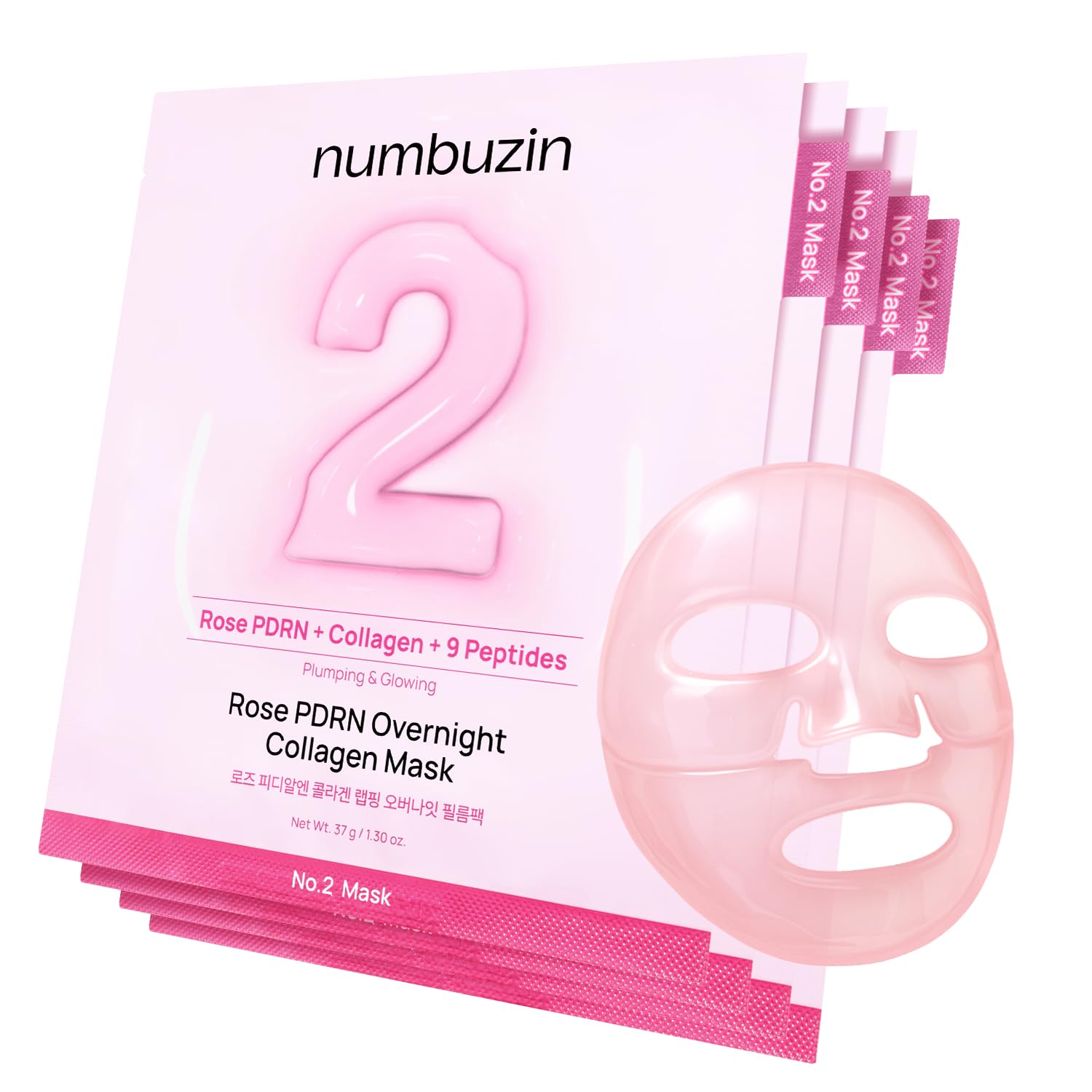 NUMBUZIN No. 2 Rose PDRN Overnight Collagen Mask - (37g*4ea)