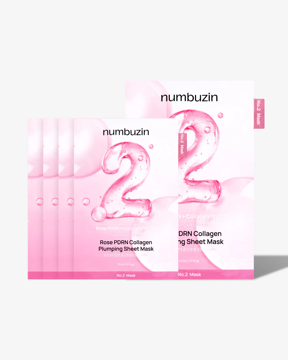NUMBUZIN No.2 Rose PDRN Collagen Plumping Sheet Mask - (33ml* 5ea) (Set)