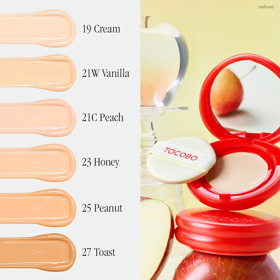 TOCOBO Apple Dewy Fit Cushion (21C Peach,25 Peanut,19 Cream, 23 Honey, 21W Vanilla) 15g