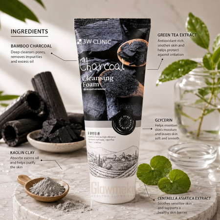 3W Clinic Charcoal Cleansing Foam 100ml thumbnail 2