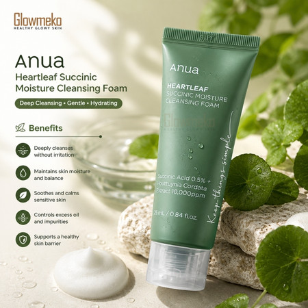 Anua Heartleaf Succinic Moisture Cleansing Foam 25ml (travel/sample size) thumbnail 2