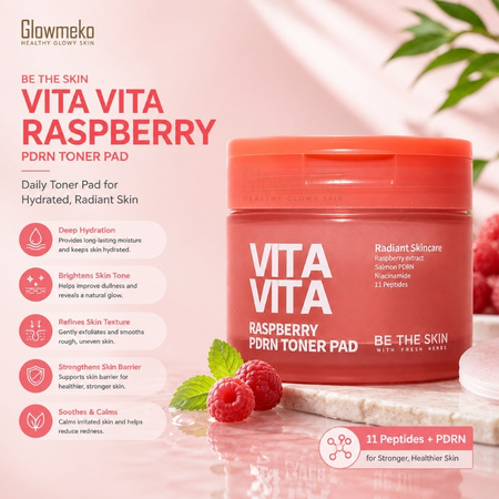 Be The Skin Vitavita Raspberry PDRN Toner Pad 60pads thumbnail 2