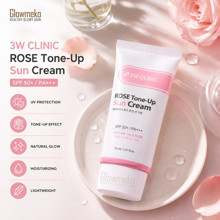 3w Clinic Rose Tone-Up Sun Cream Spf 50+ PA+++ 70ml thumbnail 2