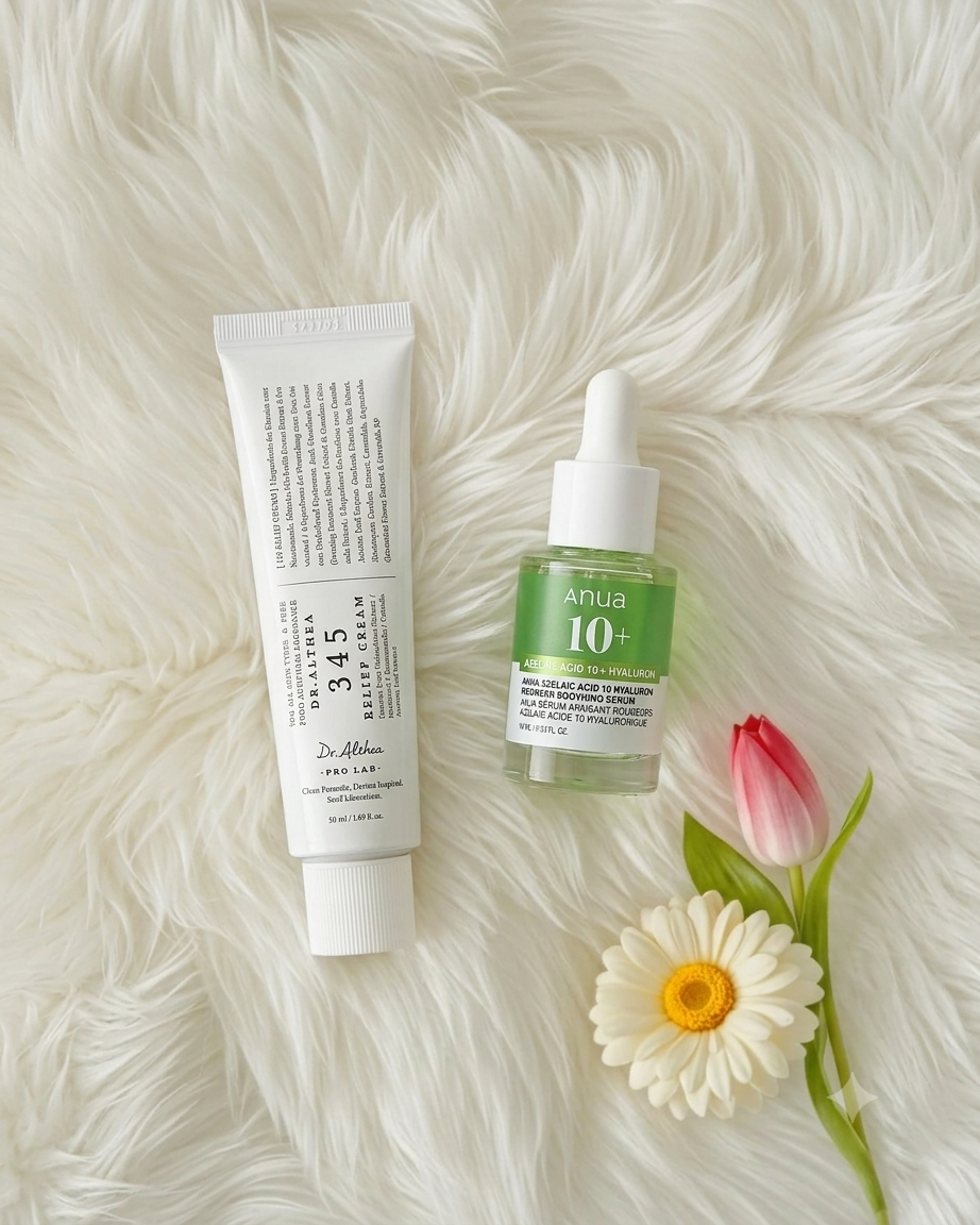 Anua Azelaic Acid 10 Hyaluron Redness Soothing Serum 10ml + Dr.Althea 345 Relief Cream 15ml Combo thumbnail 2