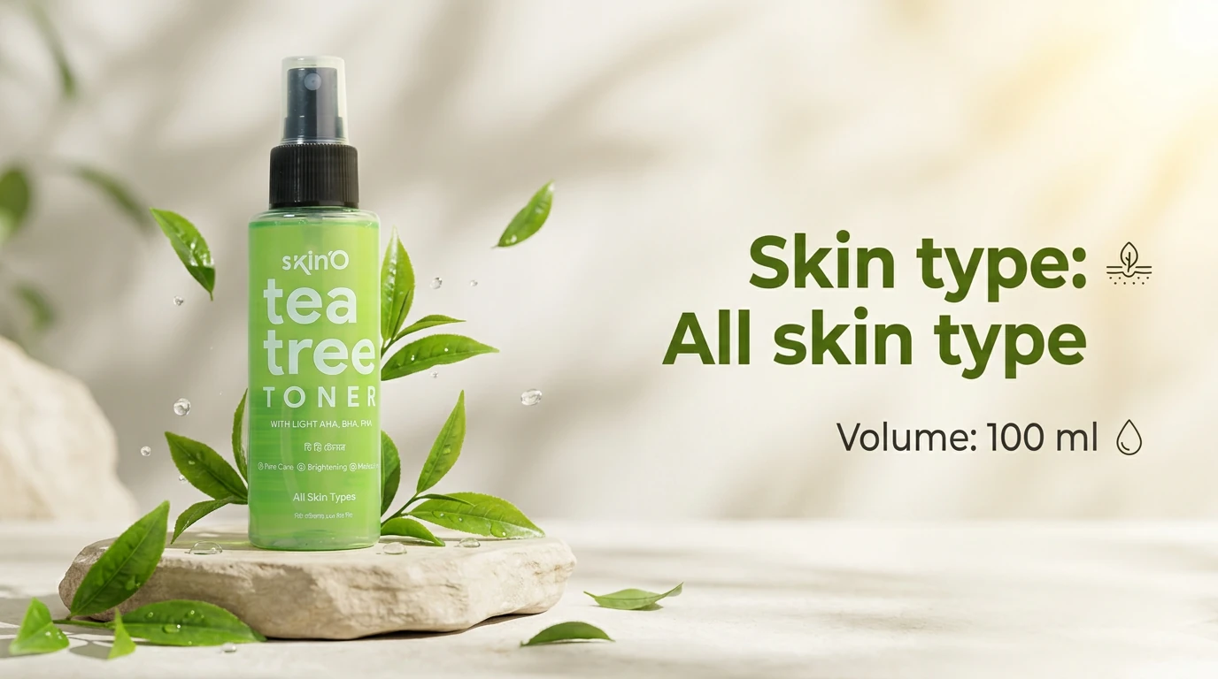 Skin’O Tea Tree Toner With Light AHA, BHA, PHA (100ml) thumbnail 3