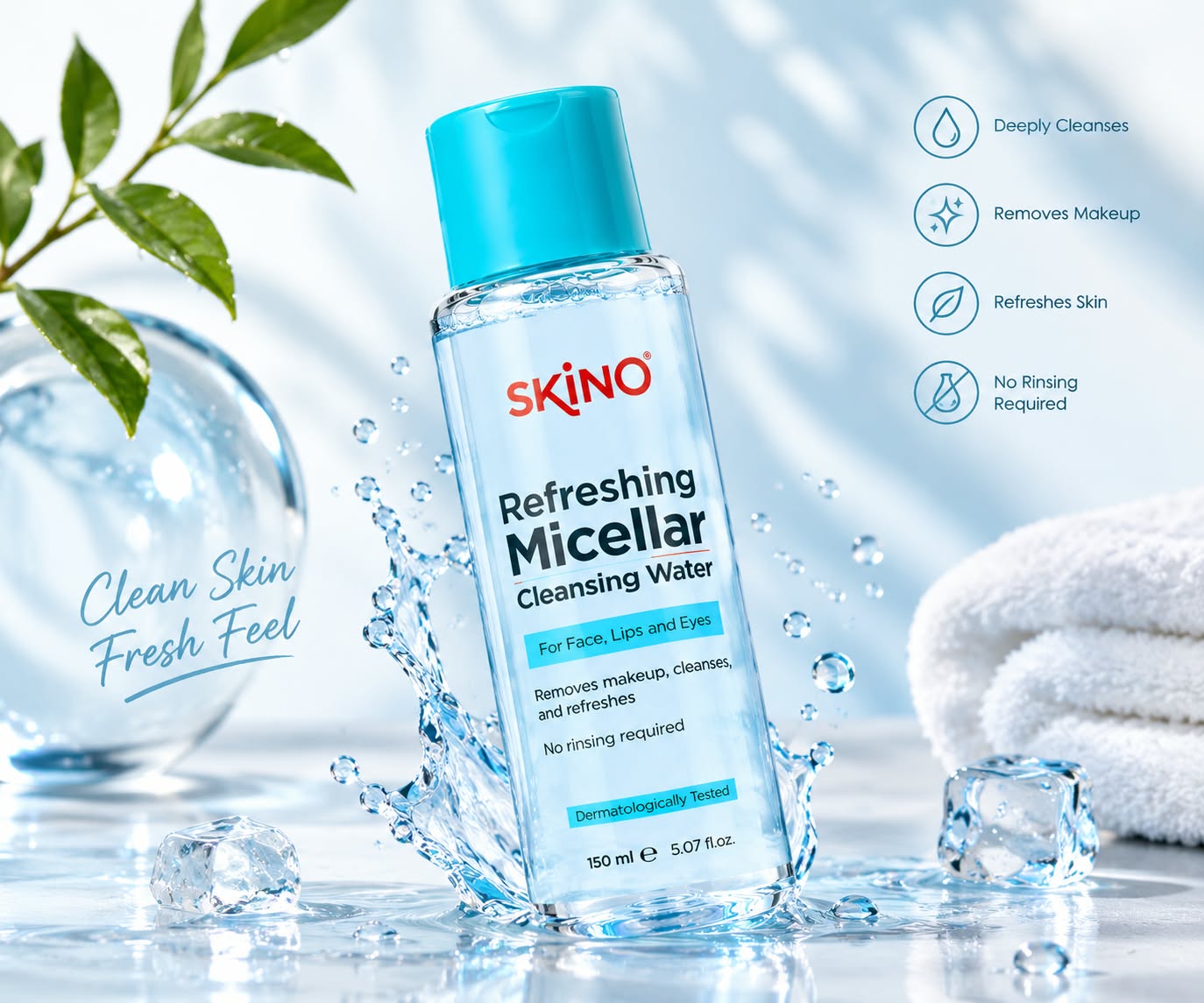 Skin’O Refreshing Micellar Cleansing Water (100ml) thumbnail 3