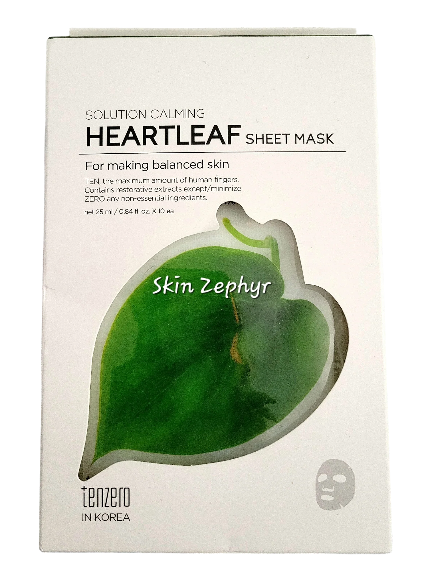 Tenzero heartleaf sheet mask (10 pcs packet) 25ml