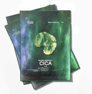 Tenzero glow ampoule cica mask(10ea) 25ml