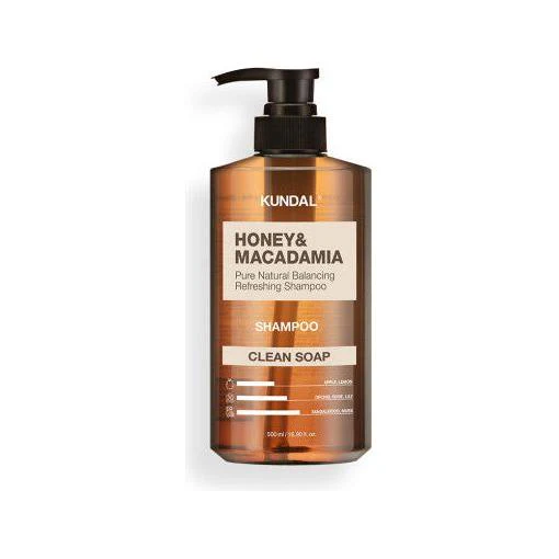 Kundal Honey & Macadamia Shampoo – Clean Soap (500ml)