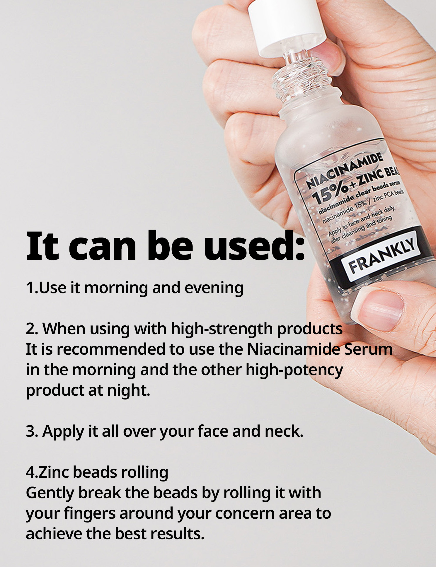 FRANKLY Niacinamide 15%+Zinc Beads Serum-30ml
