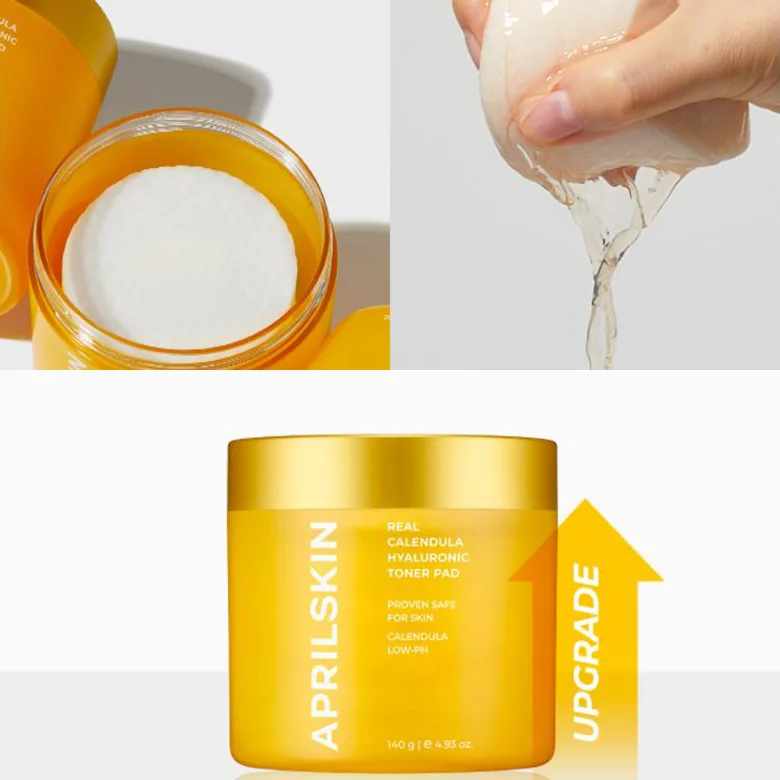APRILSKIN Real Calendula Hyaluronic Toner Pads (60 Pads, 140 g)