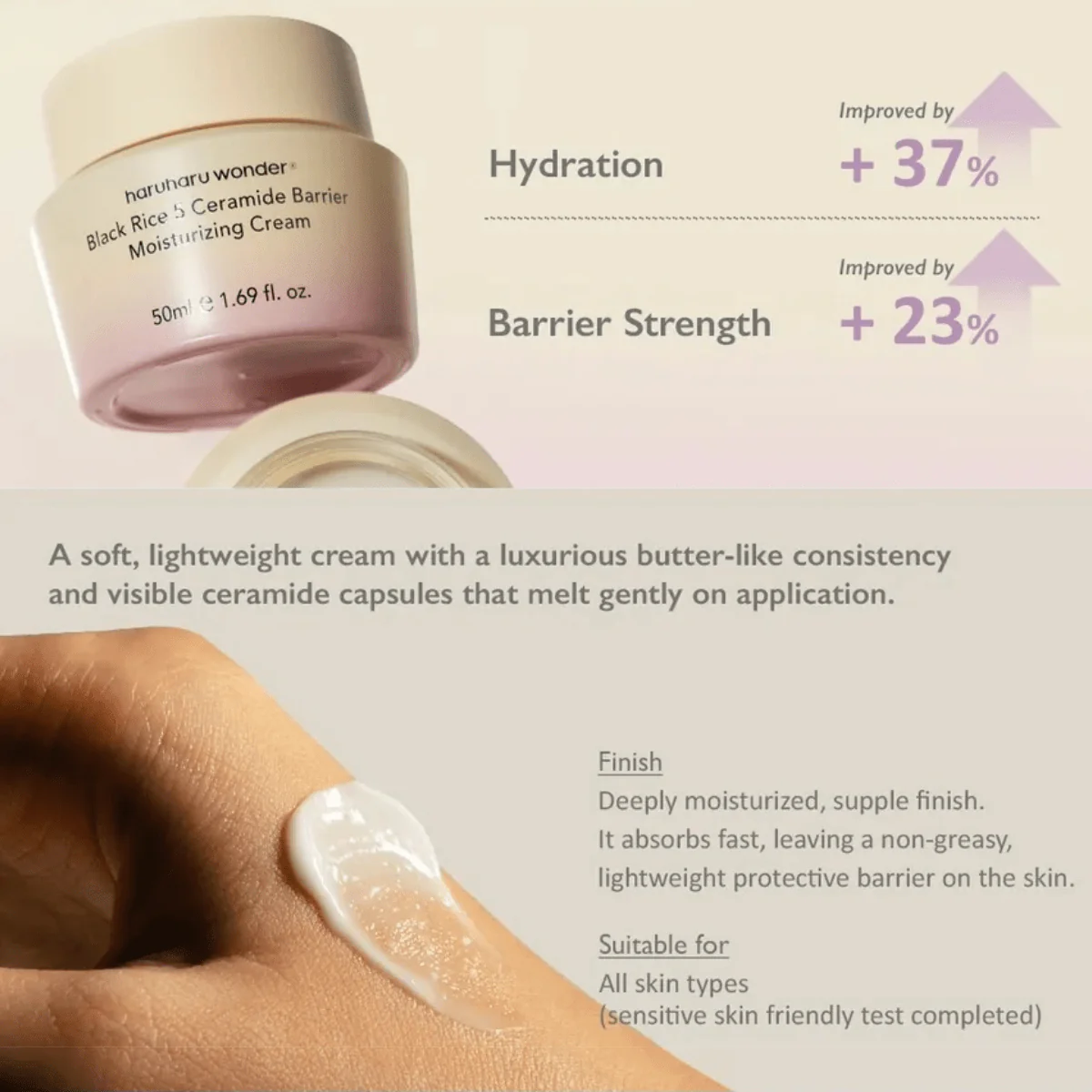 Haruharu Wonder Black Rice 5 Ceramide Barrier Moisturizing Cream (50ml)