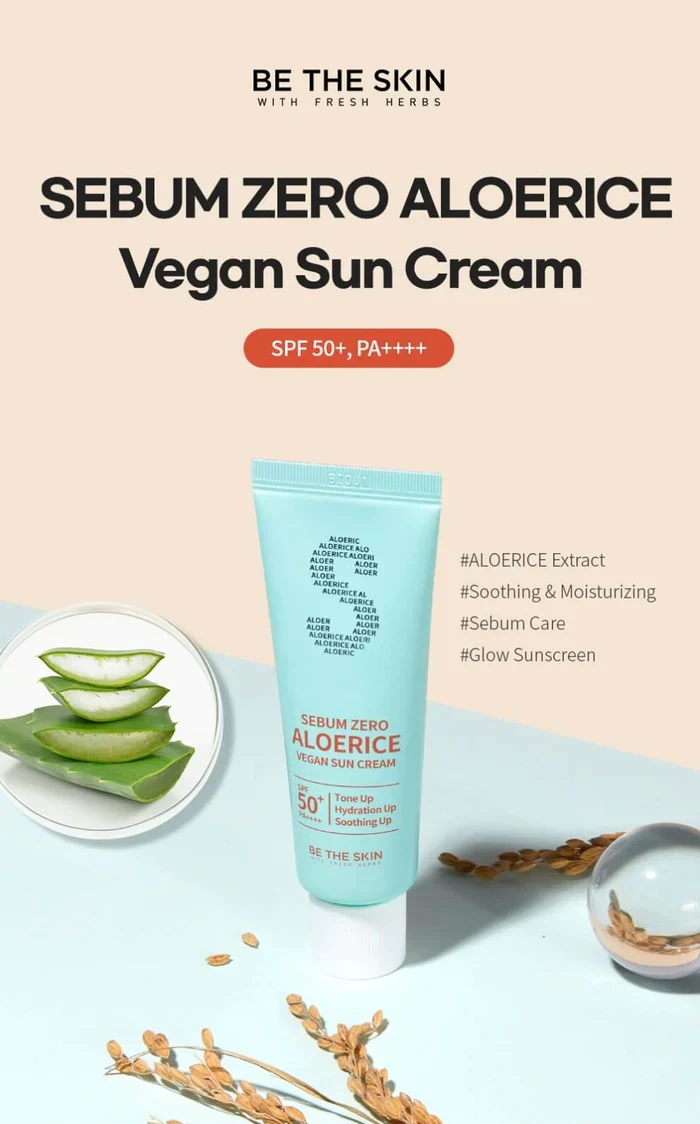 Be The Skin Sebum Zero Aloerice Vegan Sun Cream (50 ml)