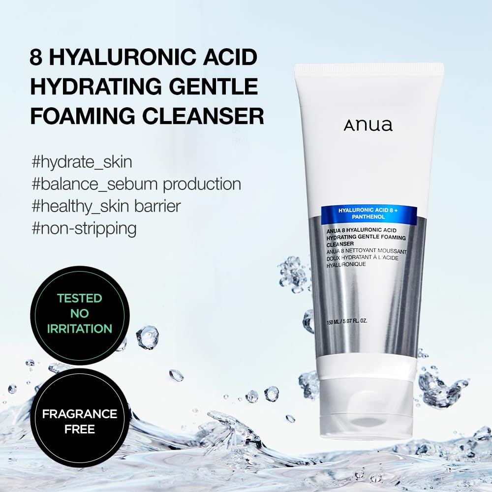 ANUA 8 Hyaluronic Acid Hydrating Gentle Foaming Cleanser (150 ml)