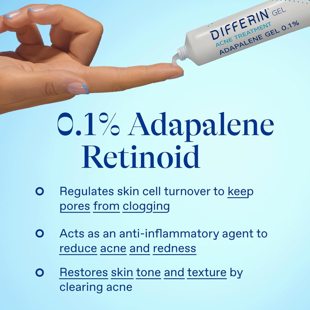 Differin Gel Adapalene 0.1% Acne Treatment (15 g)