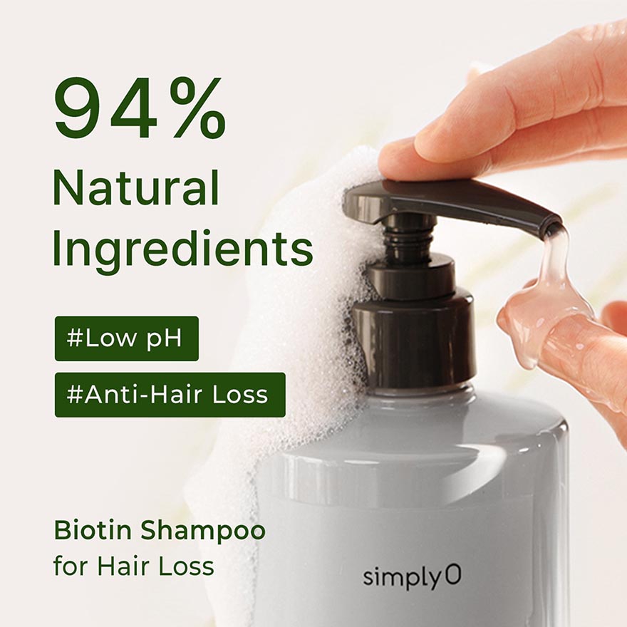 SimplyO Biotin Shampoo for Hair Loss – Green Breeze 500ml