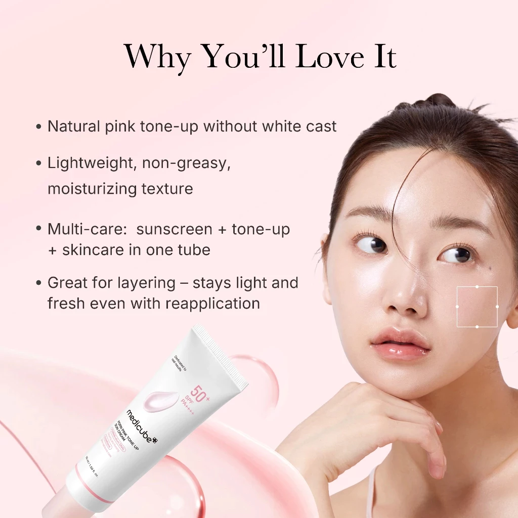 MEDICUBE PDRN Pink Tone Up Sun Cream SPF50+ PA++++ 50ml