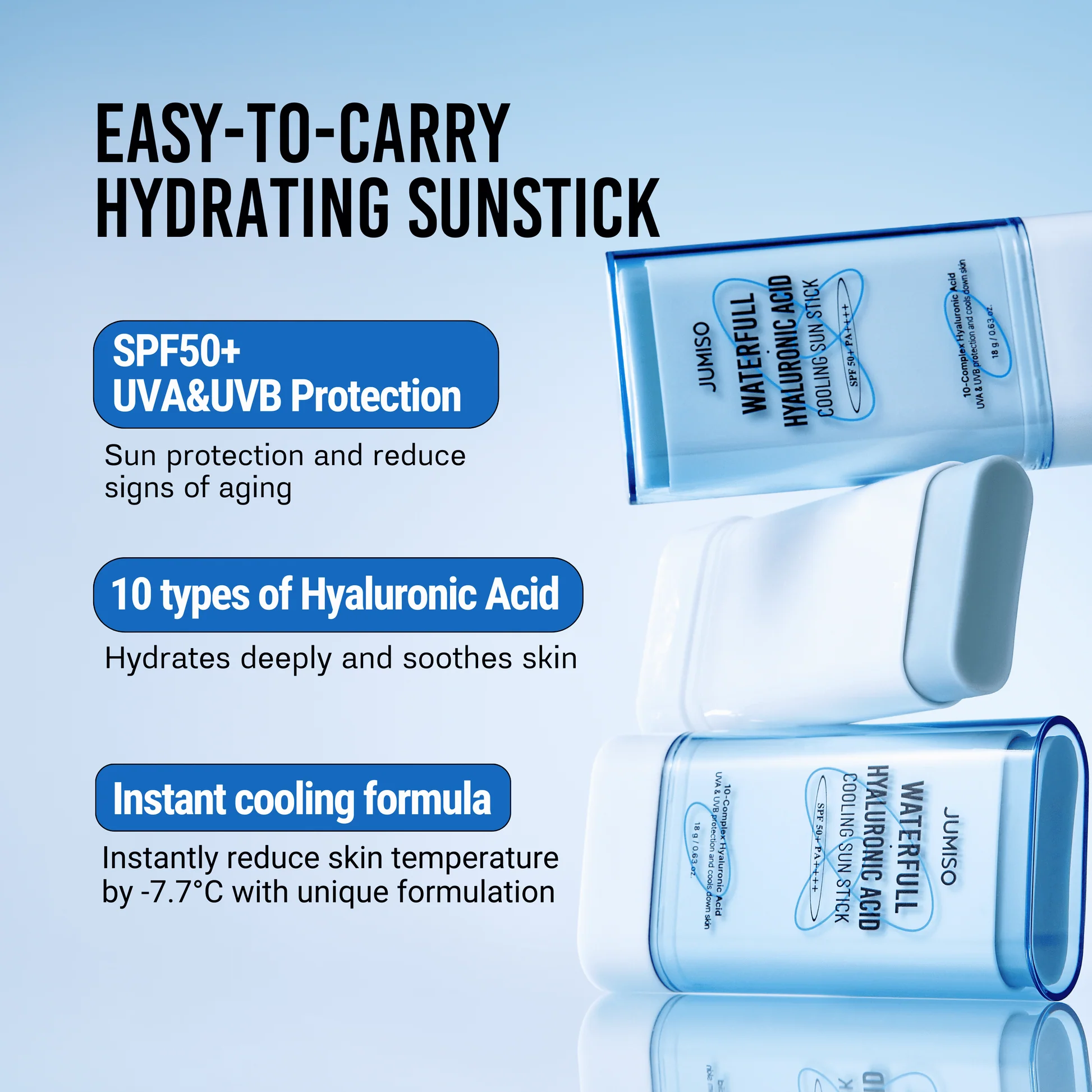 Jumiso Waterfull Hyaluronic Acid Cooling Sun Stick SPF50+ PA++++ 18g
