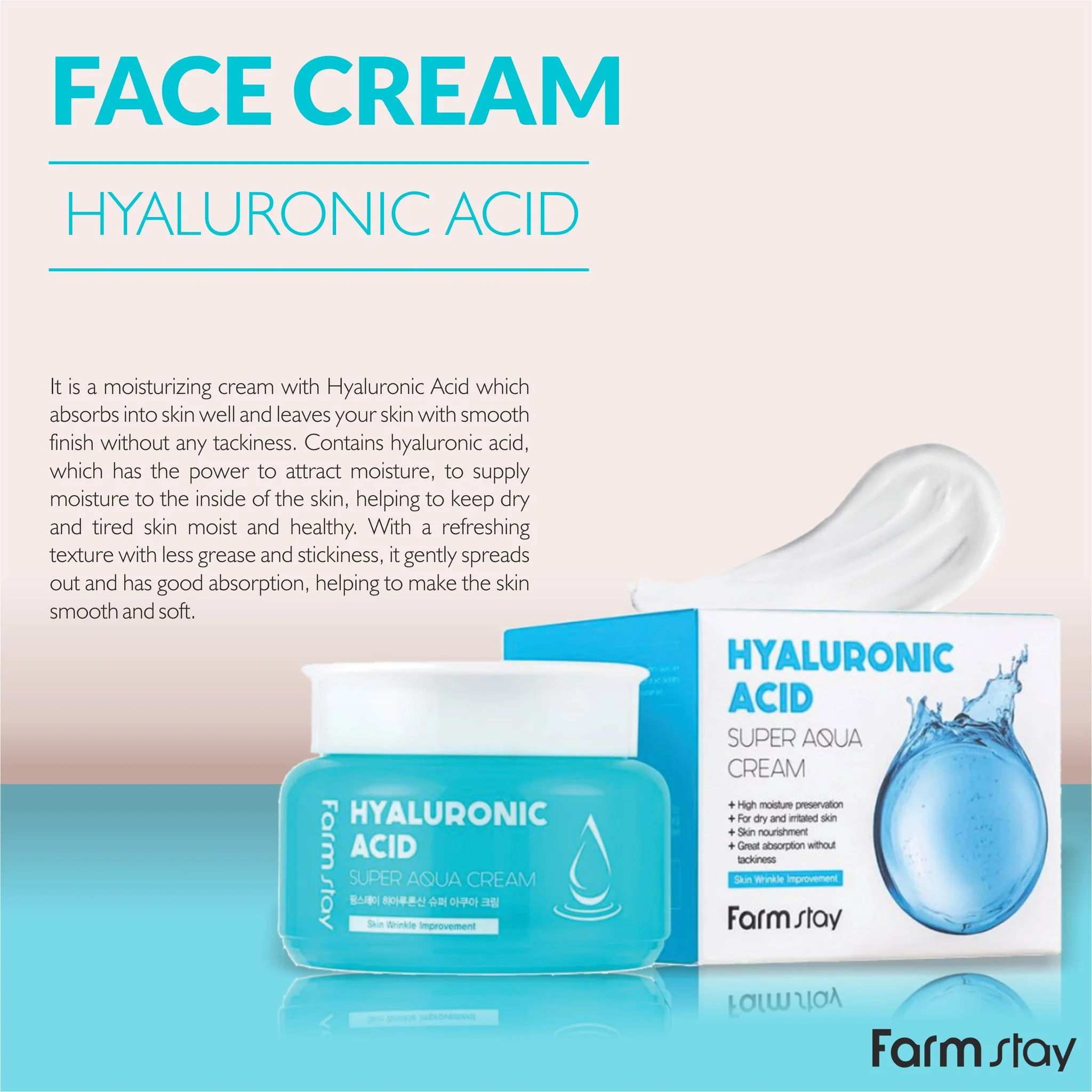 Farm Stay Hyaluronic Acid Super Aqua Cream 100ml