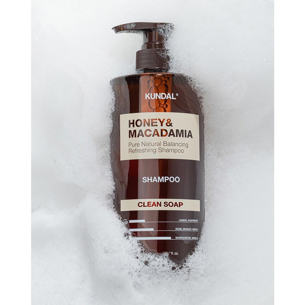 Kundal Honey & Macadamia Shampoo – Clean Soap (500ml)