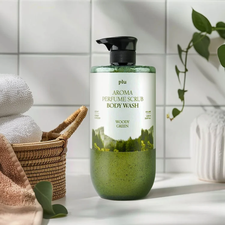 Plu Aroma Perfume Scrub Body Wash (Woody Green) -1000ml