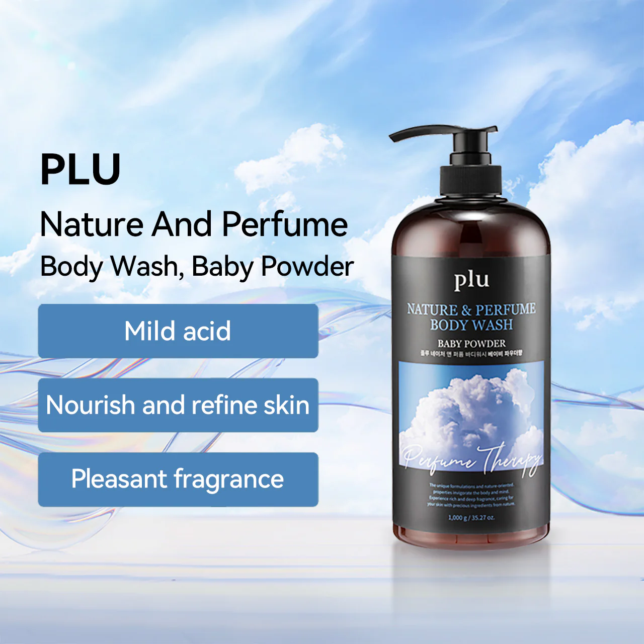 Plu nature & perfume body wash (baby powder) 1000ml