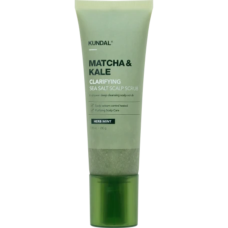 KUNDAL MATCHA & KALE CLARIFYING SEA SALT SCALP SCRUB HERB MINT 200G