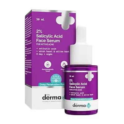 The Derma Co 2% Salicylic Acid Serum with Witch Hazel & Willow Bark for Active Acne 30 ml