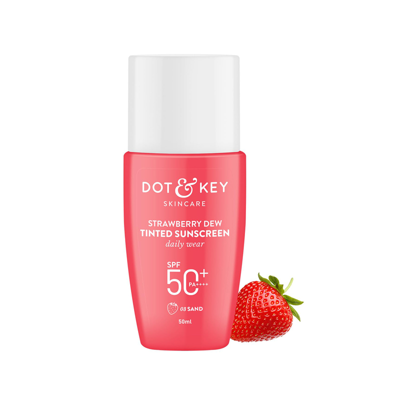 Dot & Key Strawberry Dew Tinted Sunscreen SPF 50+ Dailly Wear - 03 Sand