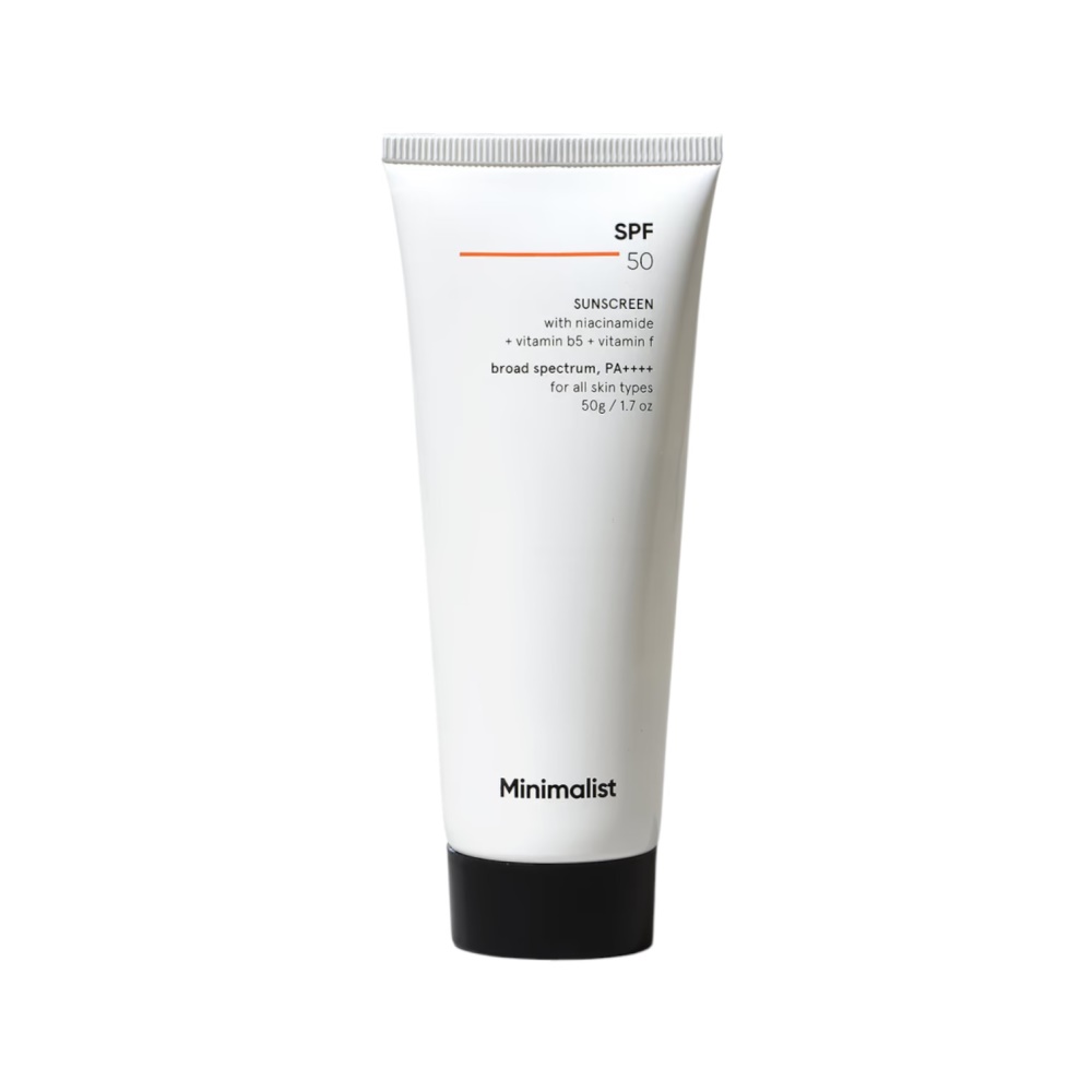 Minimalist SPF 50 PA++++ Sunscreen with Niacinamide+Vitamin b5+Vitamin f 50g