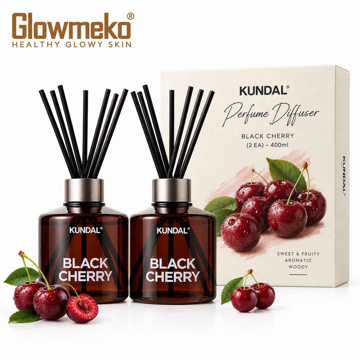 KUNDAL Perfume Diffuser – Black Cherry (2 EA) – 400ml
